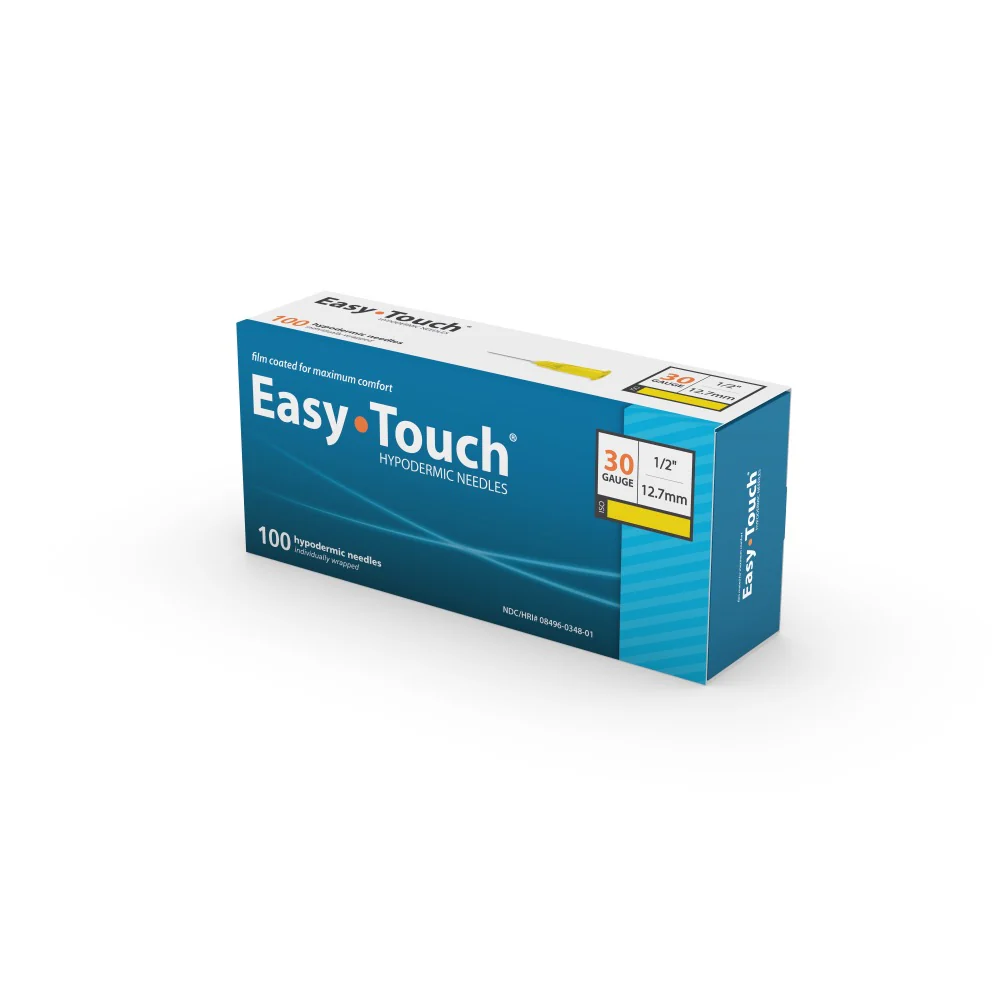 Easy Touch Hypodermic Needles, 30G 1/2" 12.7mm, 803005, Box of 100